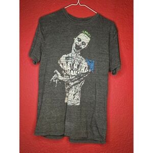 Joker HAHAHA Graphic Print T‎ Shirt DC Comics Gray Short Sleeve